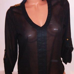 Dizzy Lizzy black sheer top M